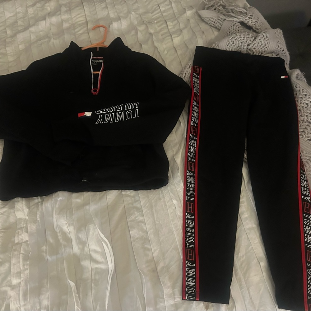 Tommy Hilfiger Black and Red Tracksuit